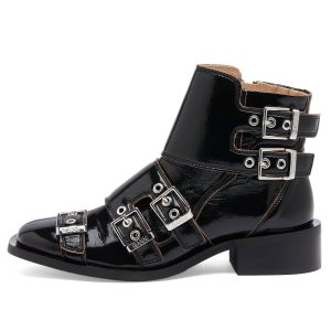 Ganni Feminine Buckle Boot Naplack