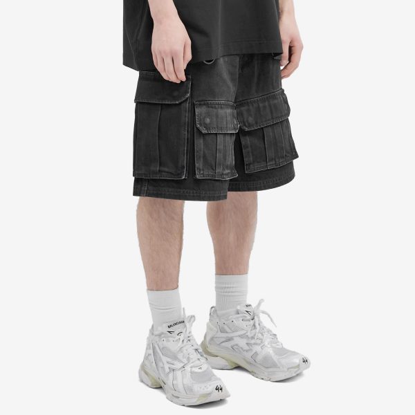 VETEMENTS Multi Pocket Cargo Denim Shorts