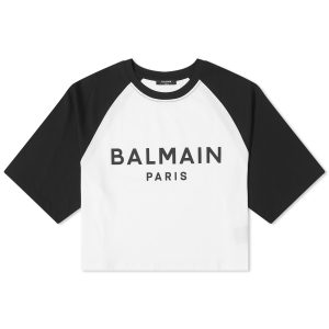 Balmain Printed Raglan Cropped T-Shirt