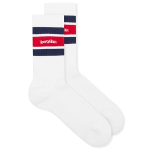 Sporty & Rich Serif Logo Striped Socks