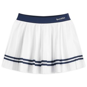 Sporty & Rich Serif Logo Pleated Skirt