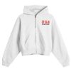 Sporty & Rich USA Athletics Cropped Zip Hoodie