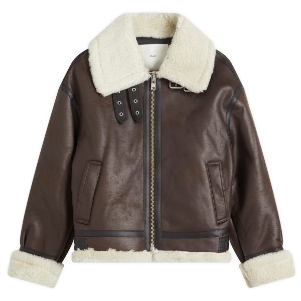 DUNST Unisex Loose Fit Line Shearling Jacket