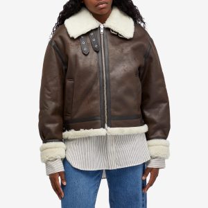 DUNST Unisex Loose Fit Line Shearling Jacket