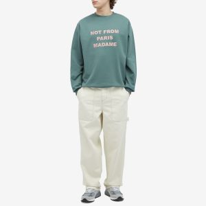 Drôle de Monsieur Not From Paris Madame Slogan Crew Sweatshi