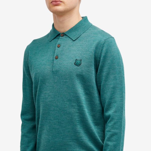 Maison Kitsune Bold Fox Head Patch Knitted Polo