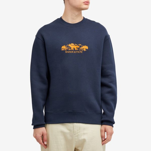 Maison Kitsune Outdoor Profile Fox Comfort Crew Sweatshirt