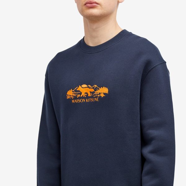 Maison Kitsune Outdoor Profile Fox Comfort Crew Sweatshirt