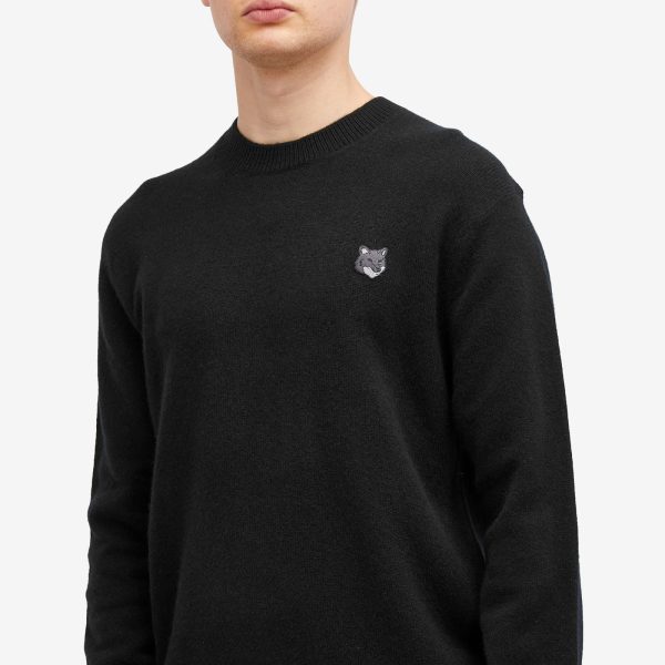 Maison Kitsune Bold Fox Head Patch Regular Lambswool Crew Ju