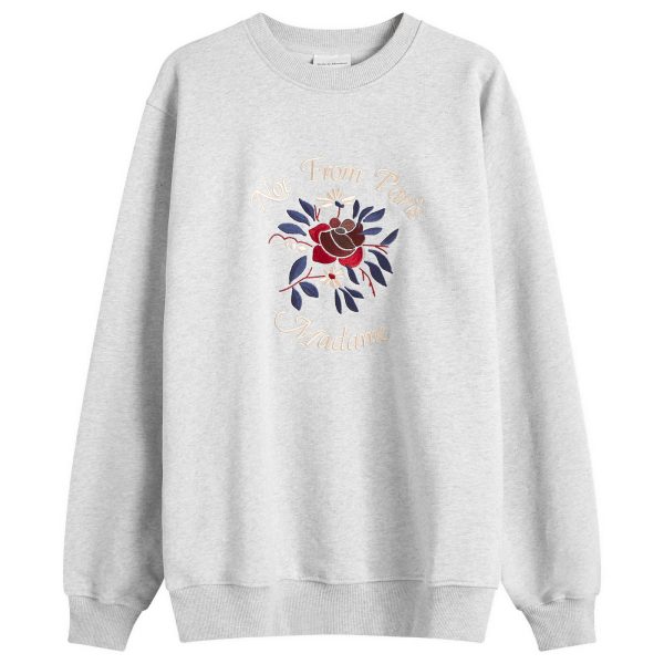 Drôle de Monsieur Flowers Slogan Crew Sweatshirt