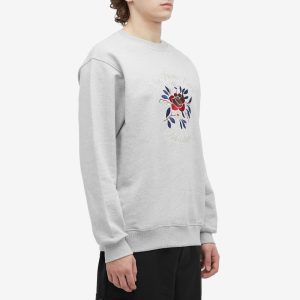 Drôle de Monsieur Flowers Slogan Crew Sweatshirt