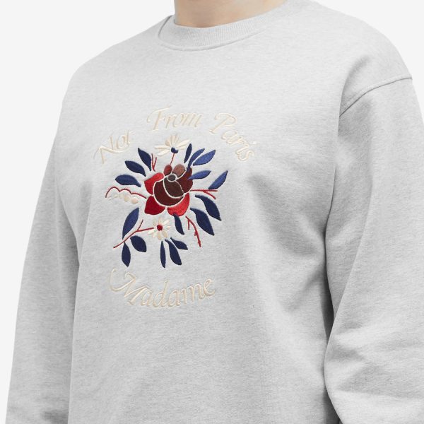 Drôle de Monsieur Flowers Slogan Crew Sweatshirt