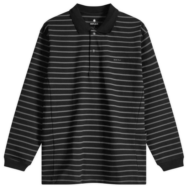 Snow Peak Cotton Border Long Sleeve Polo Top