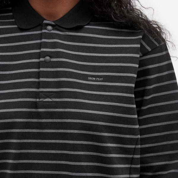 Snow Peak Cotton Border Long Sleeve Polo Top