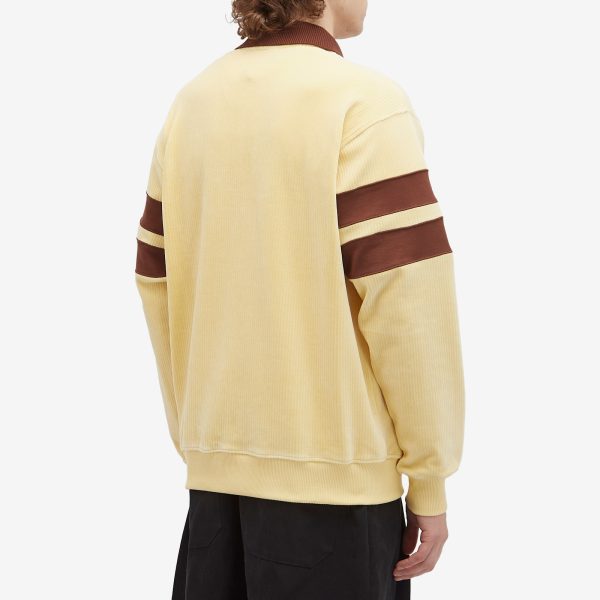 Drôle de Monsieur Velvet Logo Long Sleeve Polo Shirt