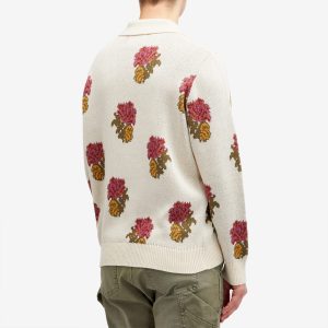 Corridor Floral Long Sleeve Knit Polo