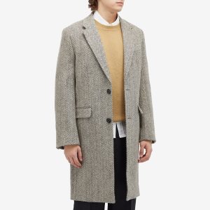 AMI Paris Herringbone Two Button Overcoat