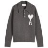 AMI Paris Large A Heart Knitted Polo