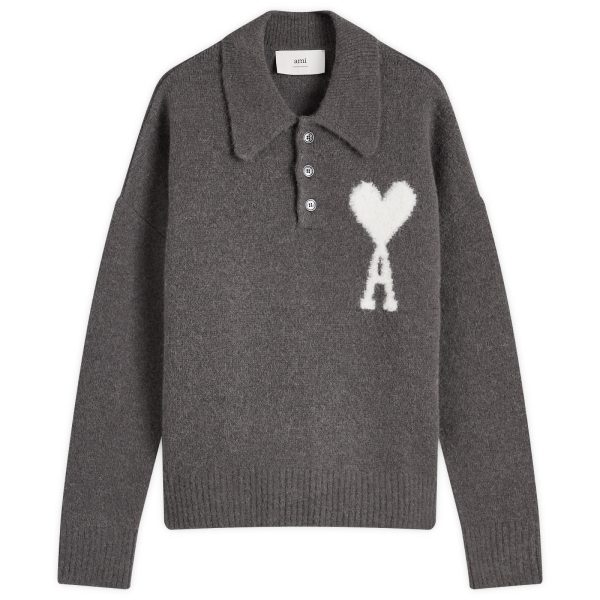 AMI Paris Large A Heart Knitted Polo