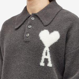 AMI Paris Large A Heart Knitted Polo