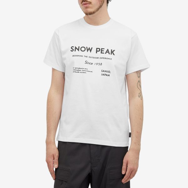 Snow Peak Typography Logo T-Shirt