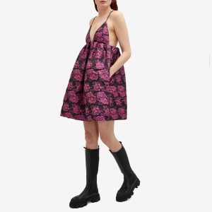 GANNI Botanical Jacquard Mini Strap Dress