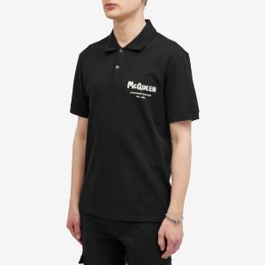 Alexander McQueen Embroidered Graffiti Logo Polo