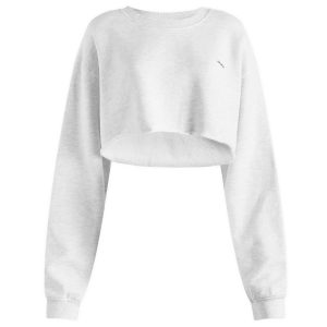 Joah Brown Cut Off Logo Sweatshirt