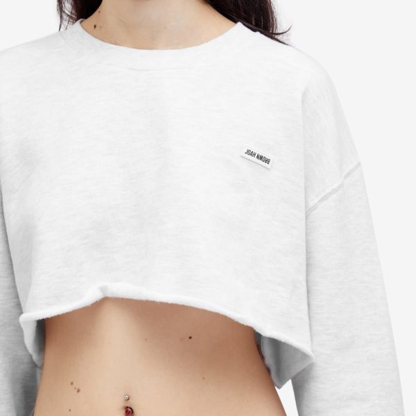 Joah Brown Cut Off Logo Sweatshirt