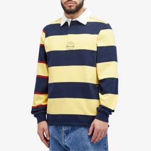 POP Trading Company Striped Logo Rugby Polo Sweat