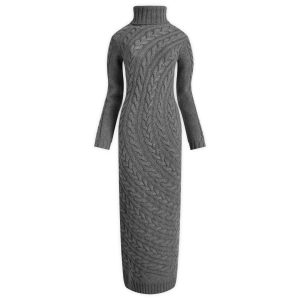 Max Mara Knitted Turtle Neck Maxi Dress