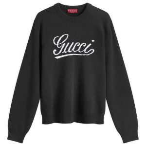 Gucci Script Logo Crew Neck Jumper