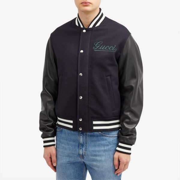 Gucci Wool & Leather Varsity Jacket