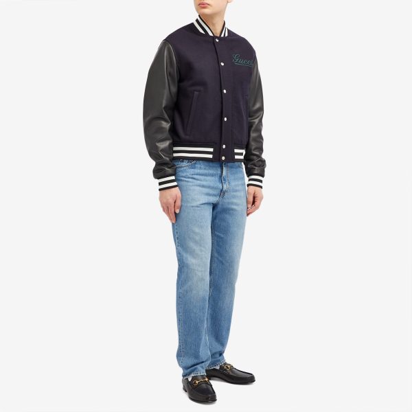 Gucci Wool & Leather Varsity Jacket