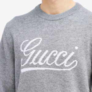 Gucci Script Logo Crew Neck Jumper