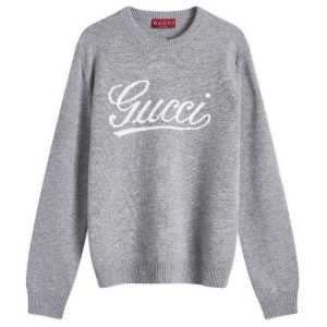 Gucci Script Logo Crew Neck Jumper