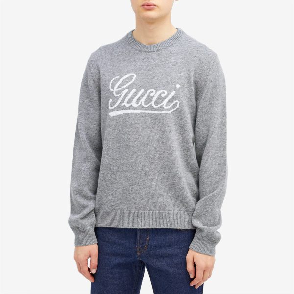 Gucci Script Logo Crew Neck Jumper