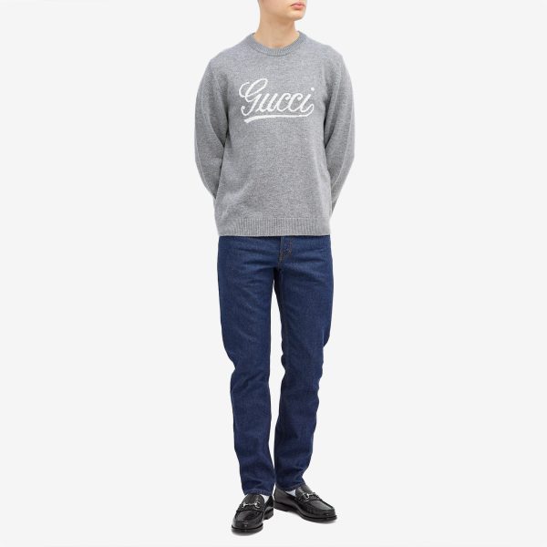 Gucci Script Logo Crew Neck Jumper