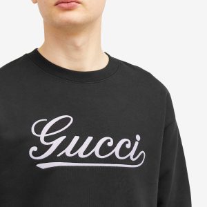 Gucci Script Logo Crew Neck Sweatshirt