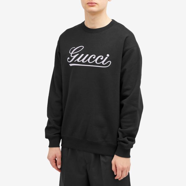 Gucci Script Logo Crew Neck Sweatshirt