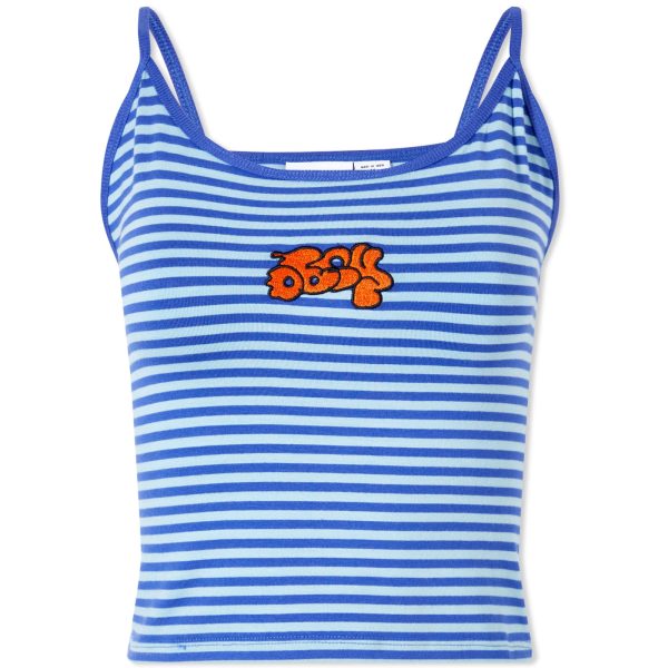 Obey Embroidered Stripe Ringer Vest Top