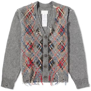 Maison Margiela Distressed Argyle Cardigan