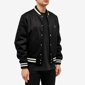 Maison Kitsune Grey Fox Head Patch Bomber Jacket