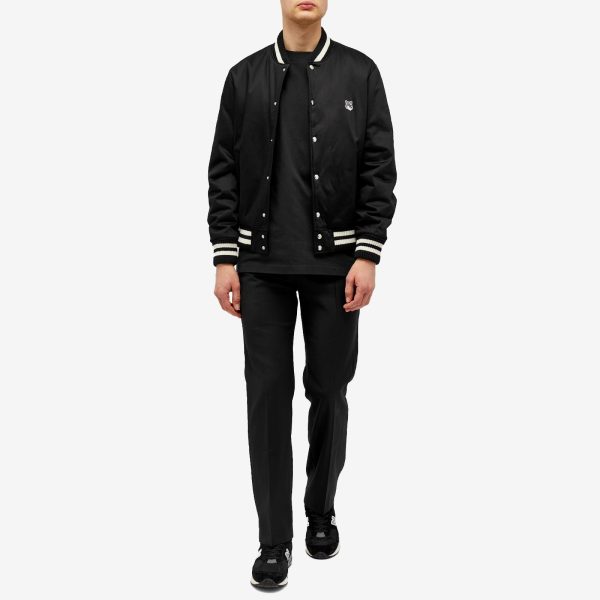 Maison Kitsune Grey Fox Head Patch Bomber Jacket