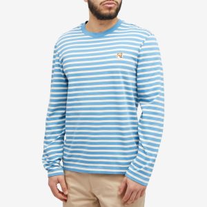 Maison Kitsuné Fox Head Patch Long Sleeve Stripe T-Shirt