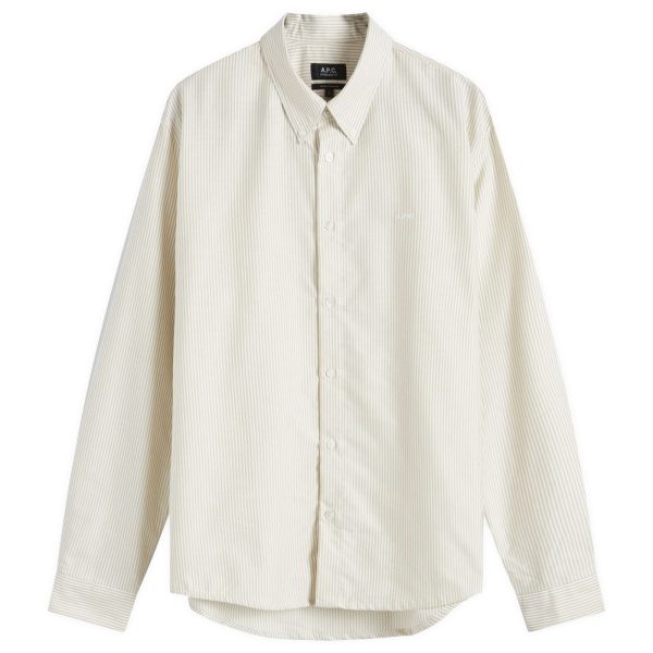 A.P.C. Greg Button Down Stripe Oxford Shirt