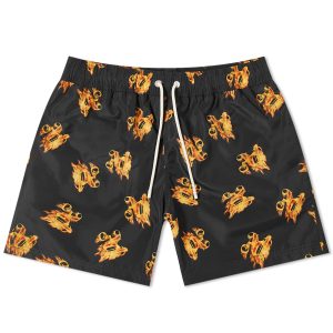 Palm Angels Burning PA Monogram Swim Shorts