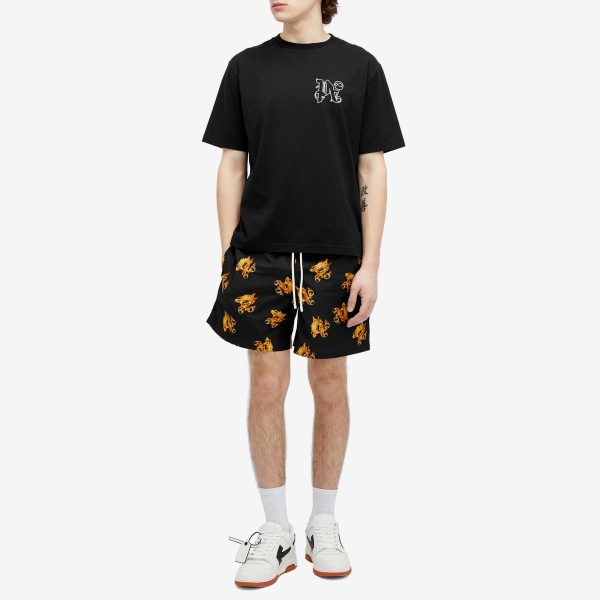 Palm Angels Burning PA Monogram Swim Shorts