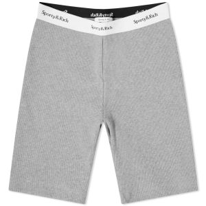 Sporty & Rich Serif Logo Ribbed Cycling Shorts