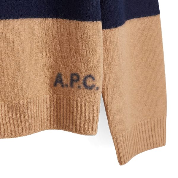 A.P.C. Edwardo Stripe Intarsia Knit Sweatshirt